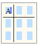 Example table grid with "A" entered into the first cell