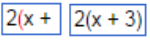 See the 2 x 3 example where the opening paren is shown in red and the finished example with both parentheses in black.