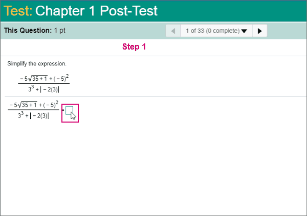 See the Example: Answer a square root question  in action animated gif.