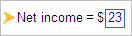 Example of a text box with a value entered inside