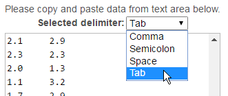 The popup window where you can copy the data