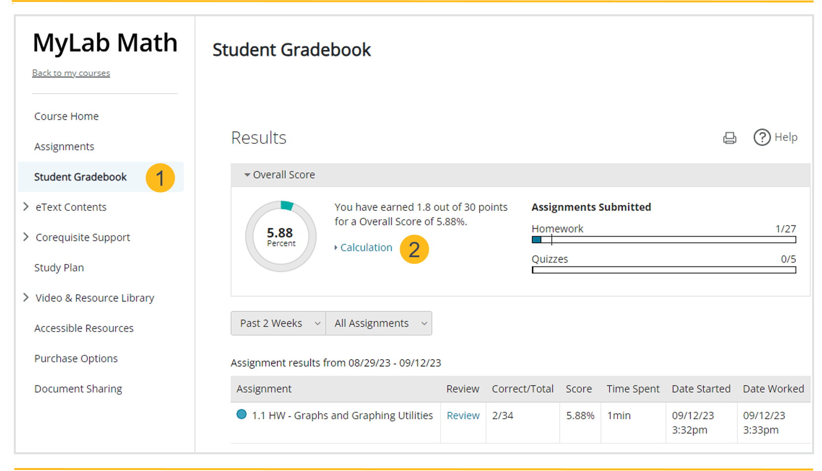 the student gradebook